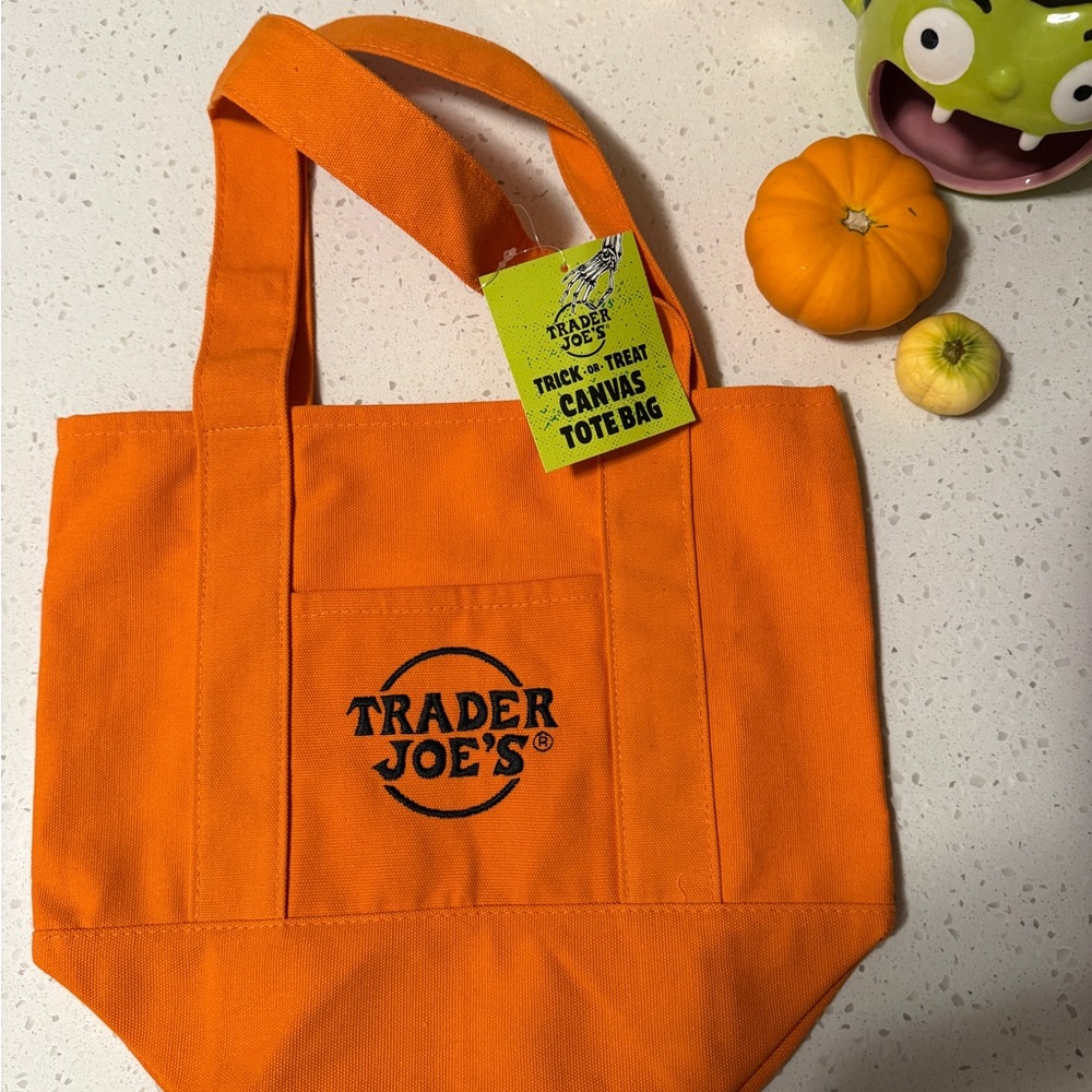 Trader Joe's Orange Canvas Tote Bag